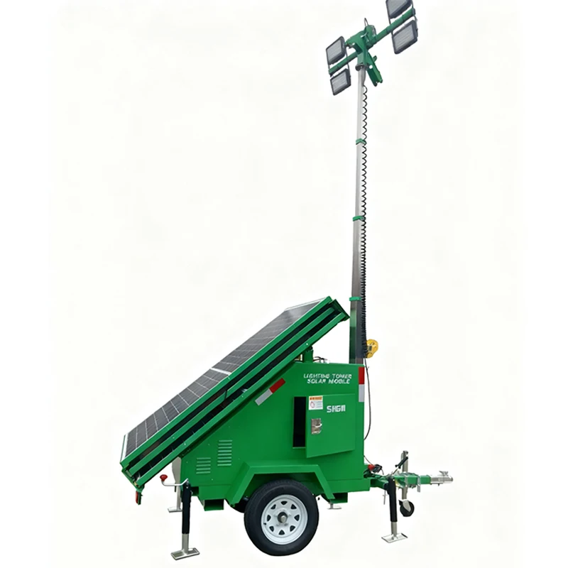 LED Solar Lighting Tower - Portable Foldable Design, Solar-Powered & Backup Battery, Ideal for Camping/Road Work
