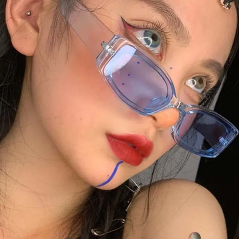 

Vintage Small Frame Square Sunglasses Women Fashion Candy Color Transparent Eyewear Female Colorful Ocean Piece Sun Glasses