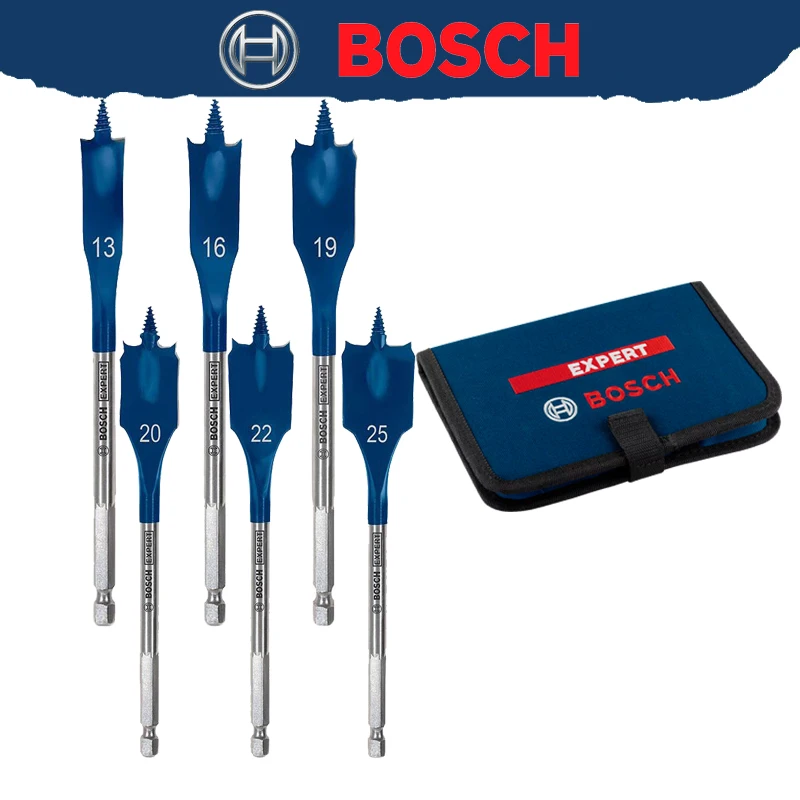 

БОШ 2608900333 Набор сверл Expert с плоской лопатой и резьбой, 13-25 мм, 6 шт., 152 мм, 3 шт., быстрое сверло для сверл