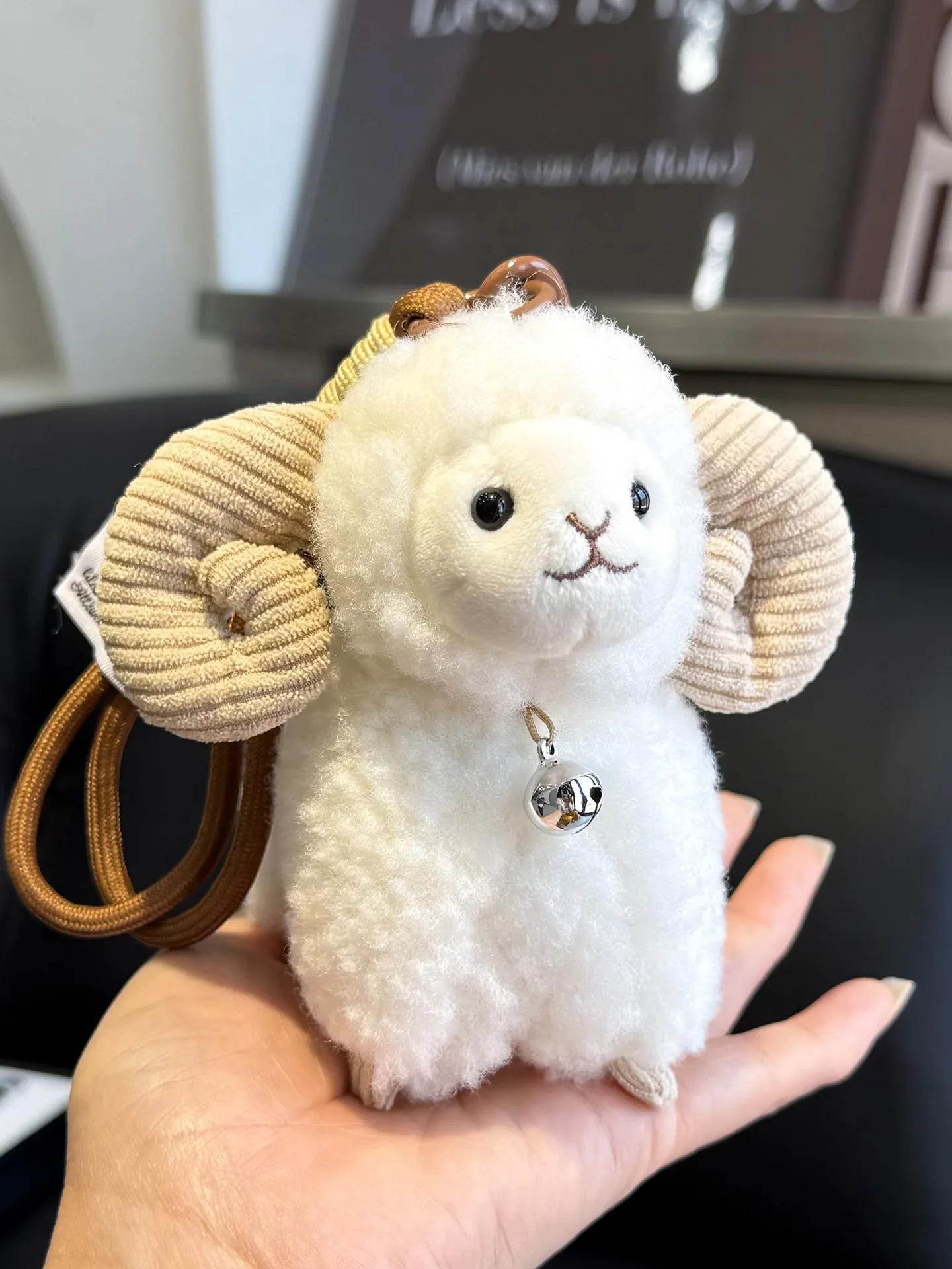 Cute Little Lamb Car Keychain Bag Pack Bag Hanging Decoration Couple Plush Toys Ugly Cute Gift Small Doll