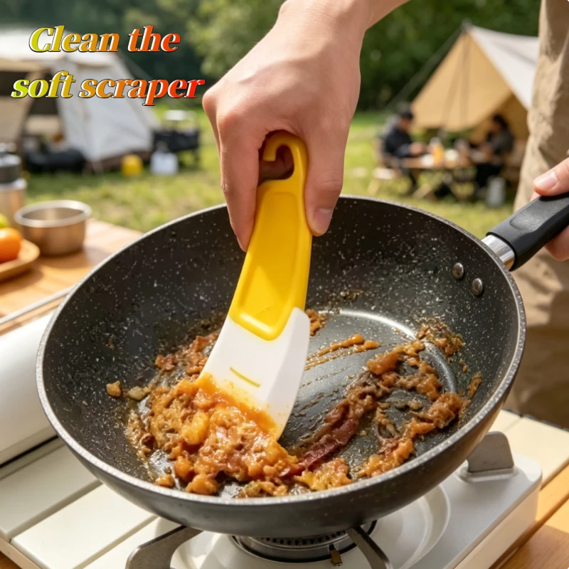 Cleaning Scraper, Soft Blade Scraper, Brush, Dirty Pot, Tableware Cleaning Tool Cooking And Baking Tool Kitchen Waste Small Tool