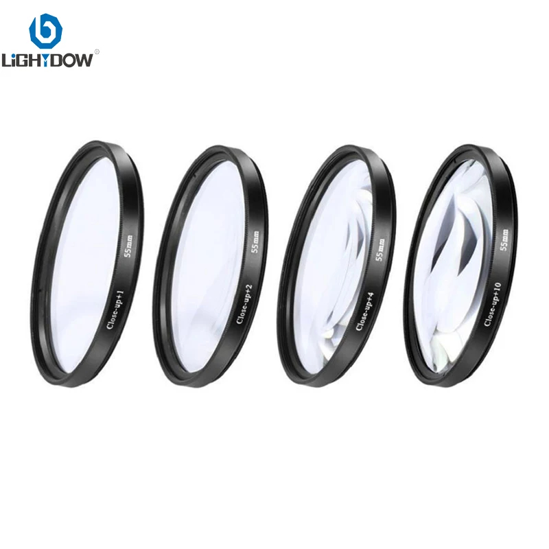 Lightdow Macro Close Up Filter Kit Lens Filter +1+2+4+10 49mm 52mm 55mm 58mm 62mm 67mm 72mm 77mm 82mm for Nikon F Canon Camera