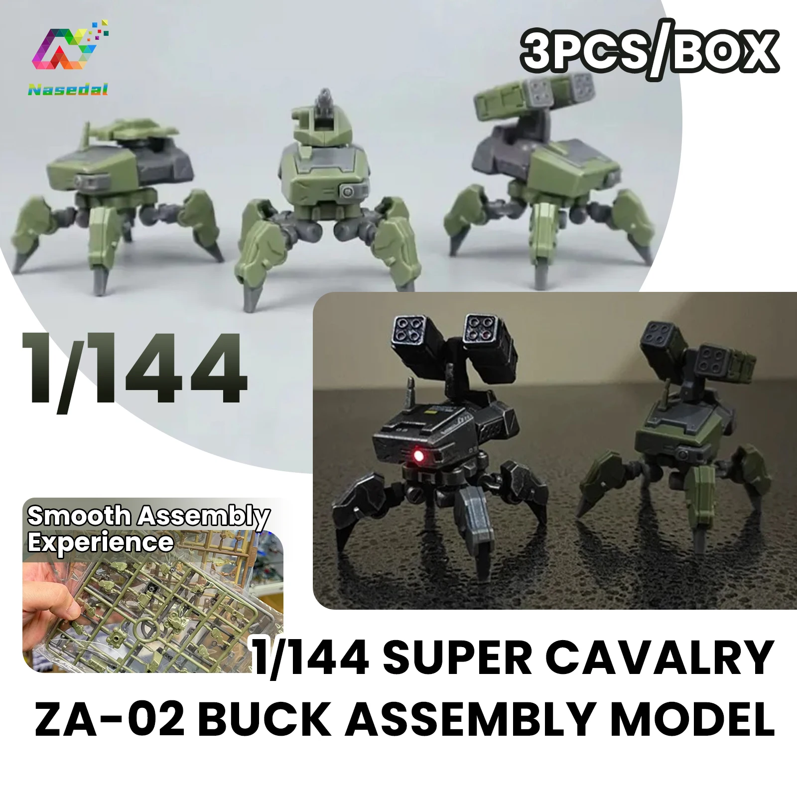 SHEIK MAINLAND Super Dynamic Cavalry Series 1/144 MAC18 NO.00 Tarantulas Squad ZA-02 3Pcs/Set Assembly Model Kit for Display