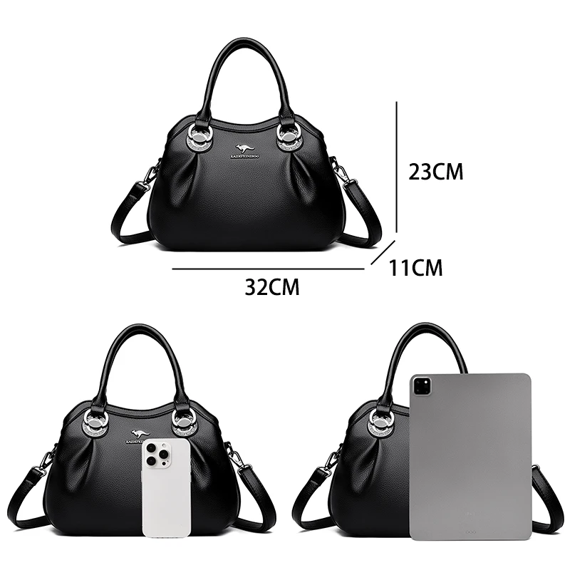 3 Layers Large Capacity Ladies Handbags Pu Leather Messenger Sac Designer High Quality Shoulder Crossbody Shopper Bag for Women