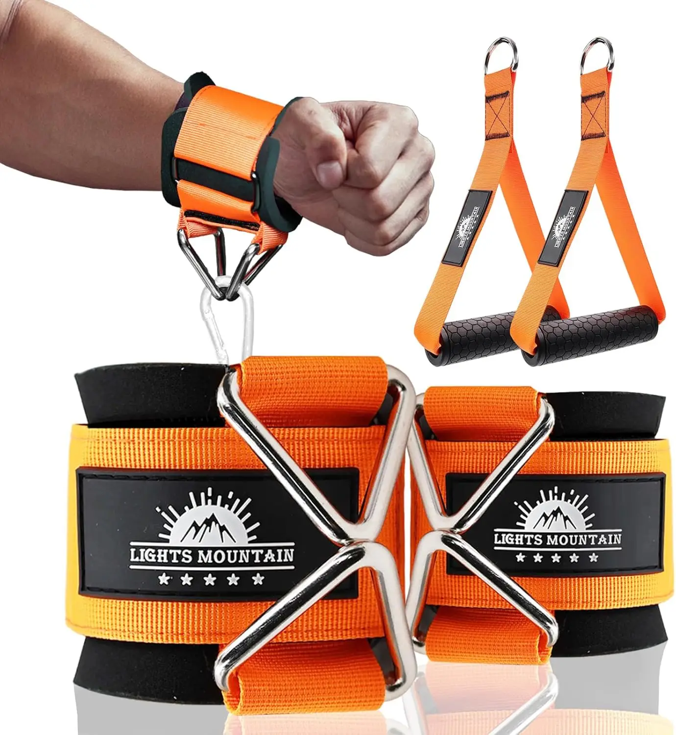 Gym Handles & Wrist Cuffs Set – Heavy-Duty Cable Machine Attachments for Lateral Raises, Strength Training, Resistance Workouts