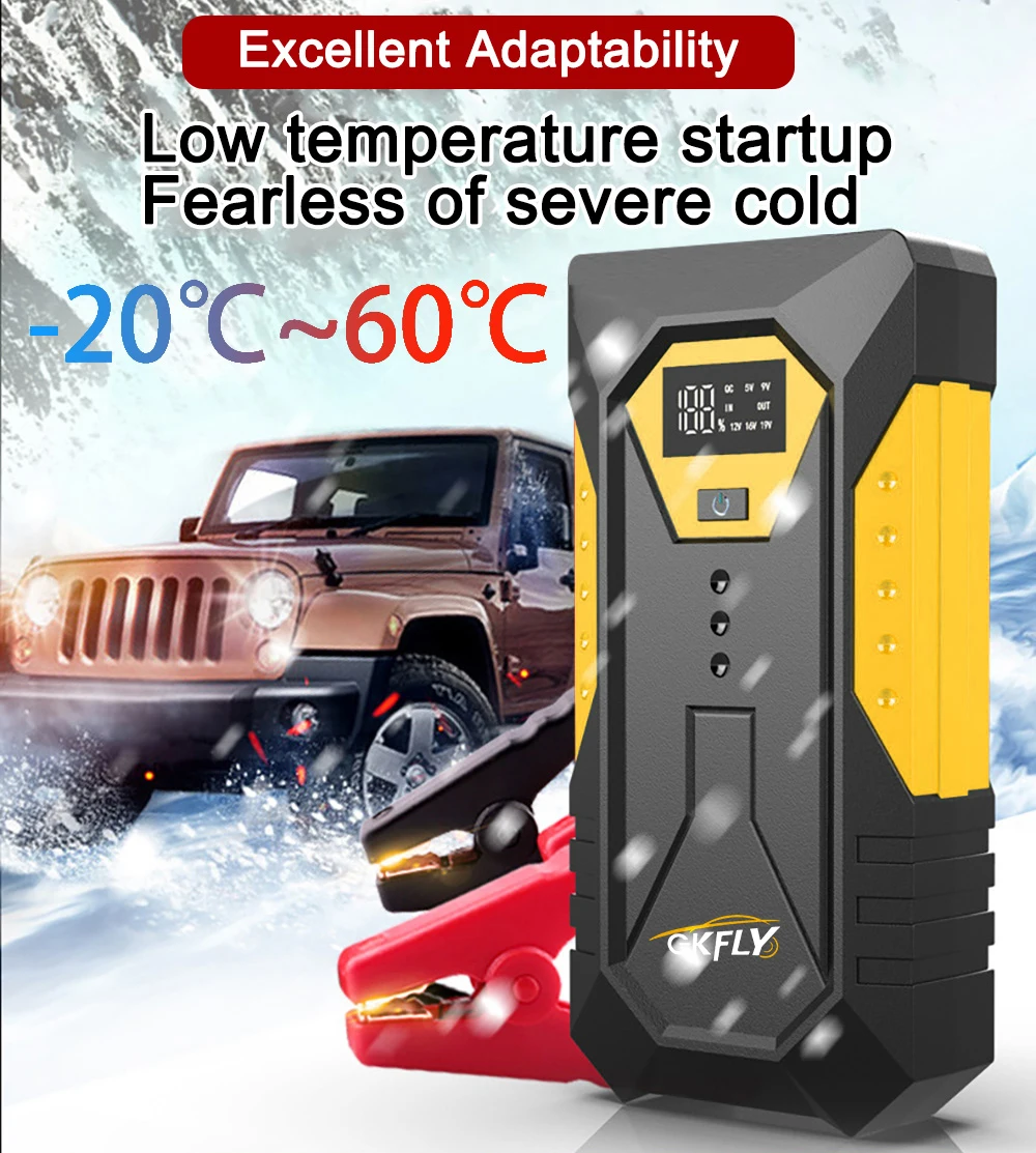 GKFLY 3000A Tragbarer Auto-Starthilfe 59,2 Wh Power Bank Auto-Booster-Ladegerät 12 V Startgerät Benzin Diesel Auto-Booster Buster – Detail 4