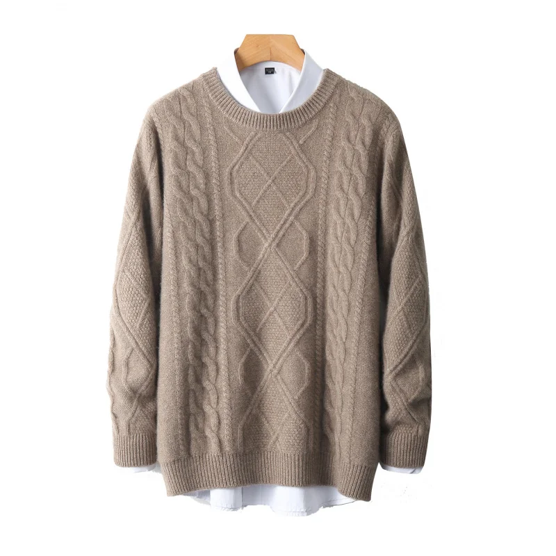 خريف شتاء جديد رداء علوي من الصوف الرجال سميكة البلوز سترة فضفاضة الدافئة طويلة الأكمام قاعدة القميص