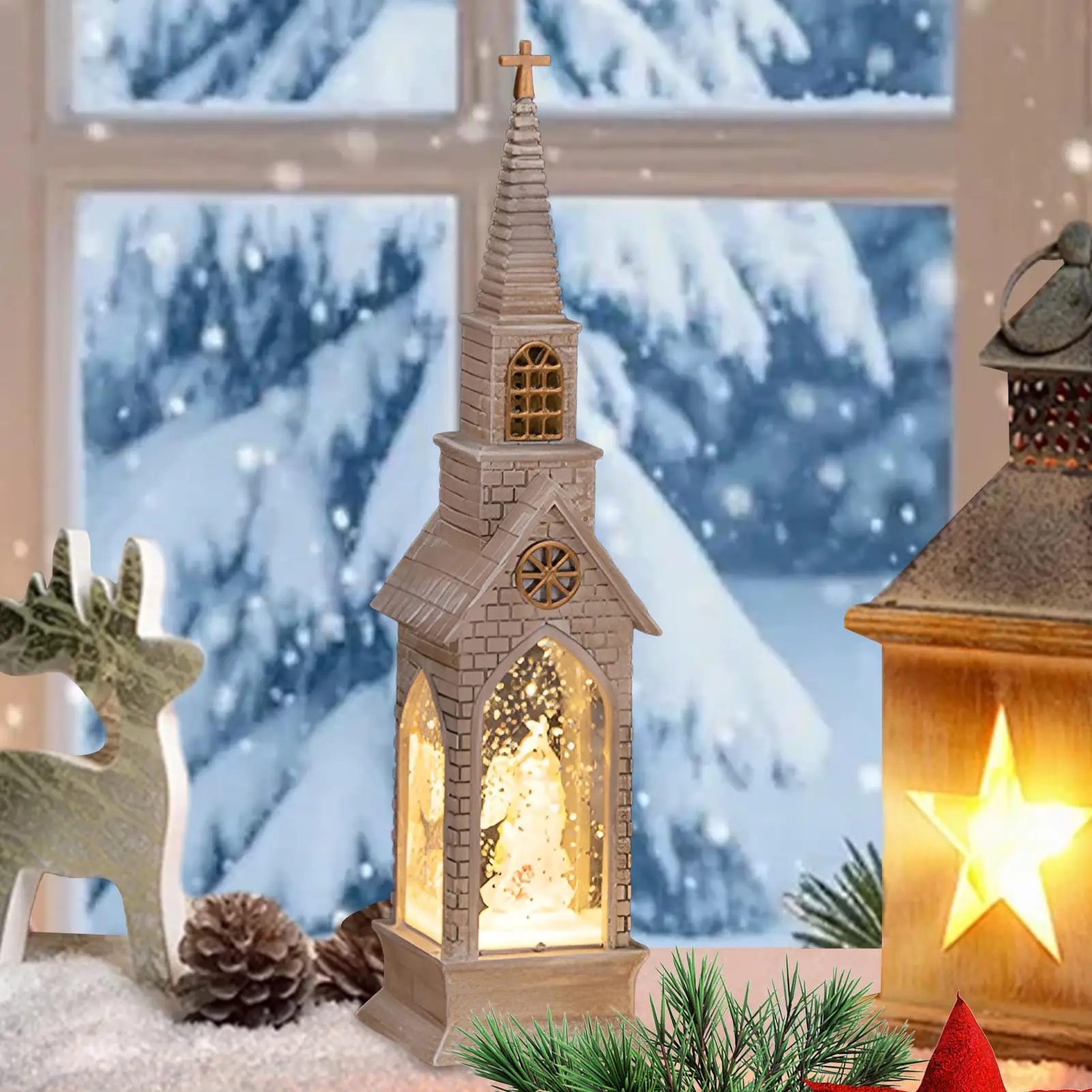 

Christmas LED Lights House Design Decoration Santa Snowman Tree Christmas Table Lamp For Adults Teens Families Home Table