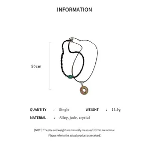 Vintage Peace Buckle Pingente Necklaces for women and men, current stone accounts, cholar necklace, Chinese style jewelry, 2 pieces 10 Main Sales Natural Stone Necklace - №4