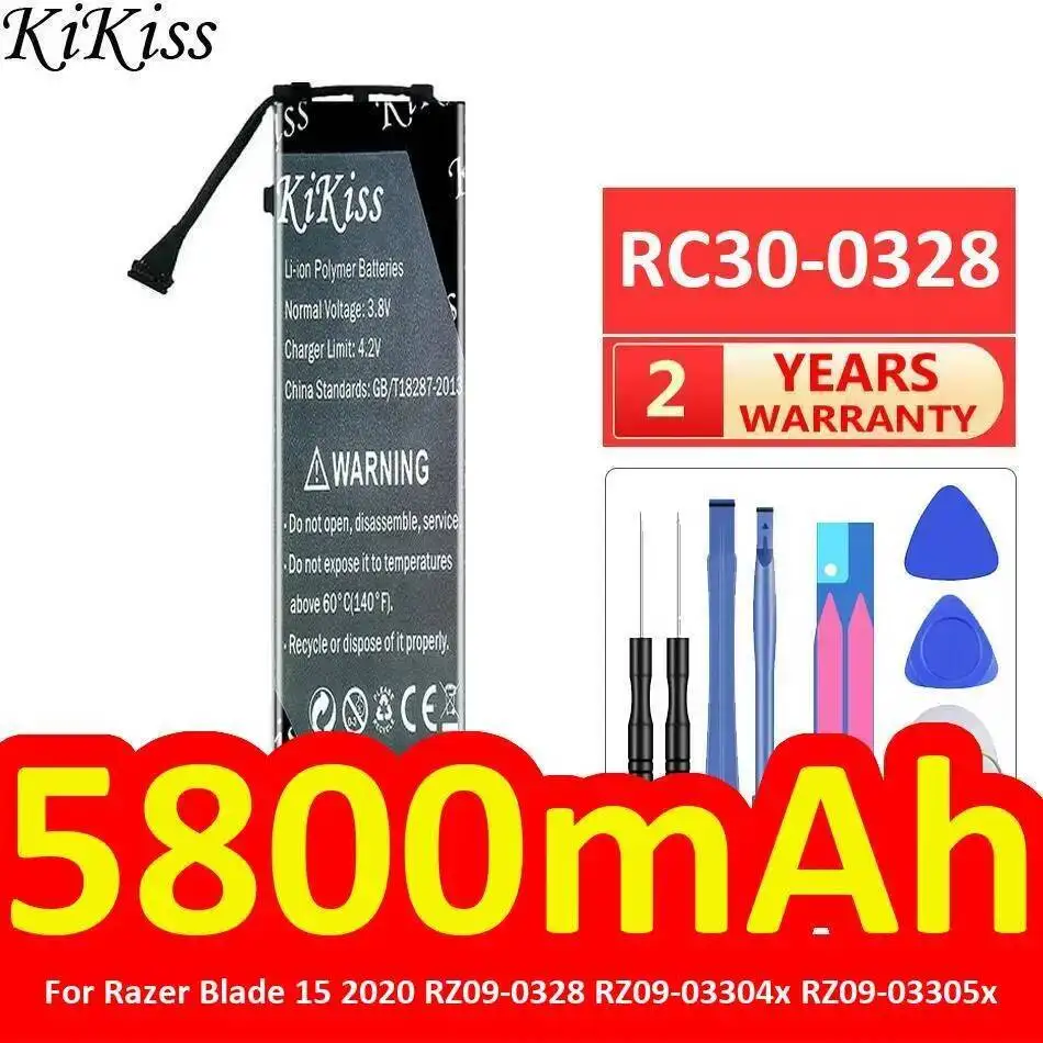 

Для Razer Blade Stealth 15 2020 RZ09-0328 RZ09-03304X RZ09-03305X RZ09-0330X RZ09-0330 RC30-0328 Прочный аккумулятор для ноутбука 5800 мАч