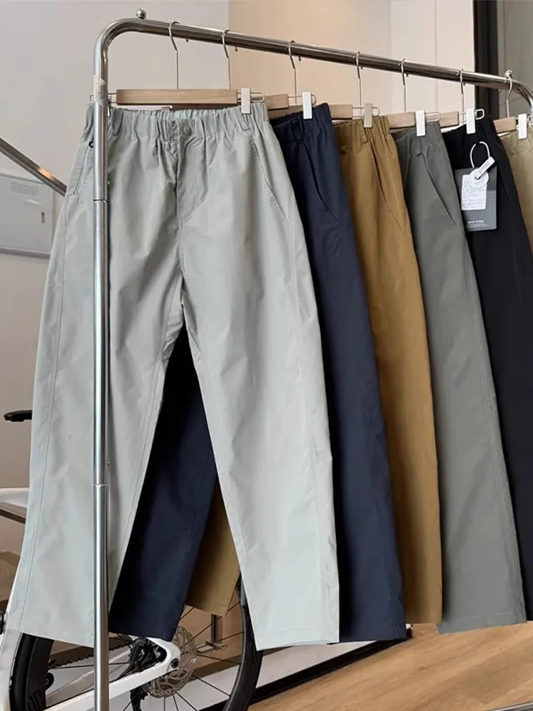 Men's Spring Summer Lightweight  Pants Straight Leg Casual Trousers  Label Sandstone Color Outdoor Workwear
