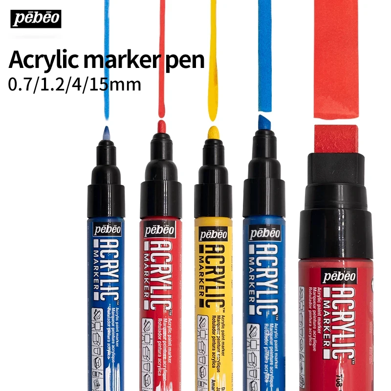 

Pebeo Acrylic Paint Markers Pens 0.7mm Marker Pen Art Supplies for Rock Painting, Stone, Ceramic, Glass, Wood, Canvas 1PC
