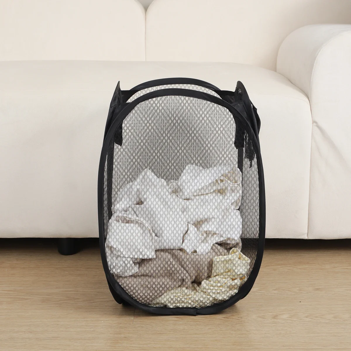 Children\'s Toy Storage Foldable Portable Net Grid Laundry Basket Dirty Dlothes Basket Dirty Clothes Basket Home Storage Clothes