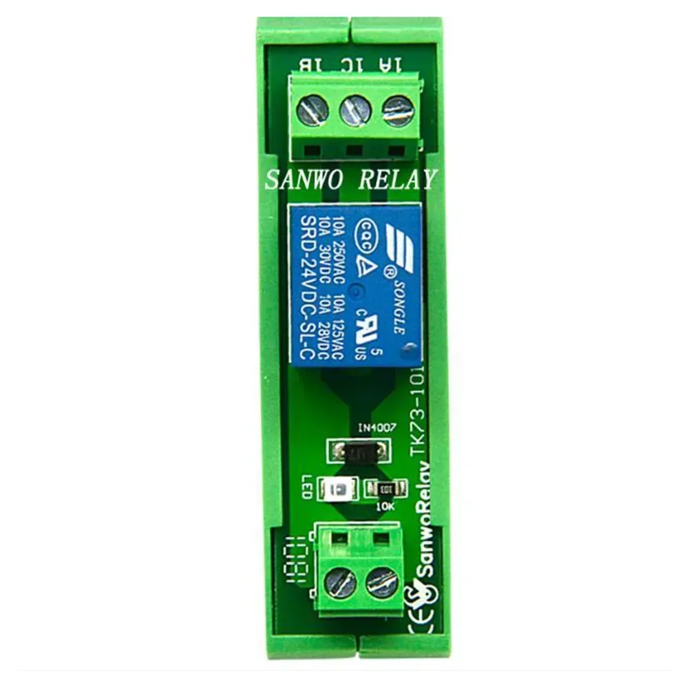 1pc Din Rail 1 Channel Relay Board 5 Relay Module 10A 30VDC/250VAC Electrical Engineering MPA Electromagnetic Relay Accessories