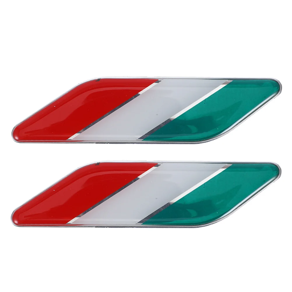 

Aluminum Alloy Italian Flag Car Sticker Waterproof Durable Vehicle Exterior Decoration Body Decals For Cars Trucks Laptops