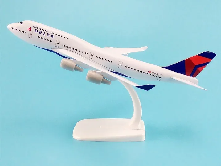 

20cm Alloy Metal AIR American DELTA Airways Plane Model Boeing 747 B747 Airlines Airplane Model W Stand Aircraft Gift