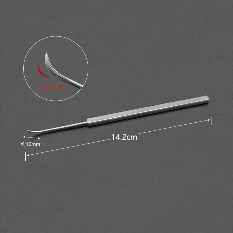 Gancho aguja de elevación tenosinovitis hoja de ganchillo gancho cuchillo borde gancho de ganchillo gigante gancho curvo aguja pequeña cuchillo w