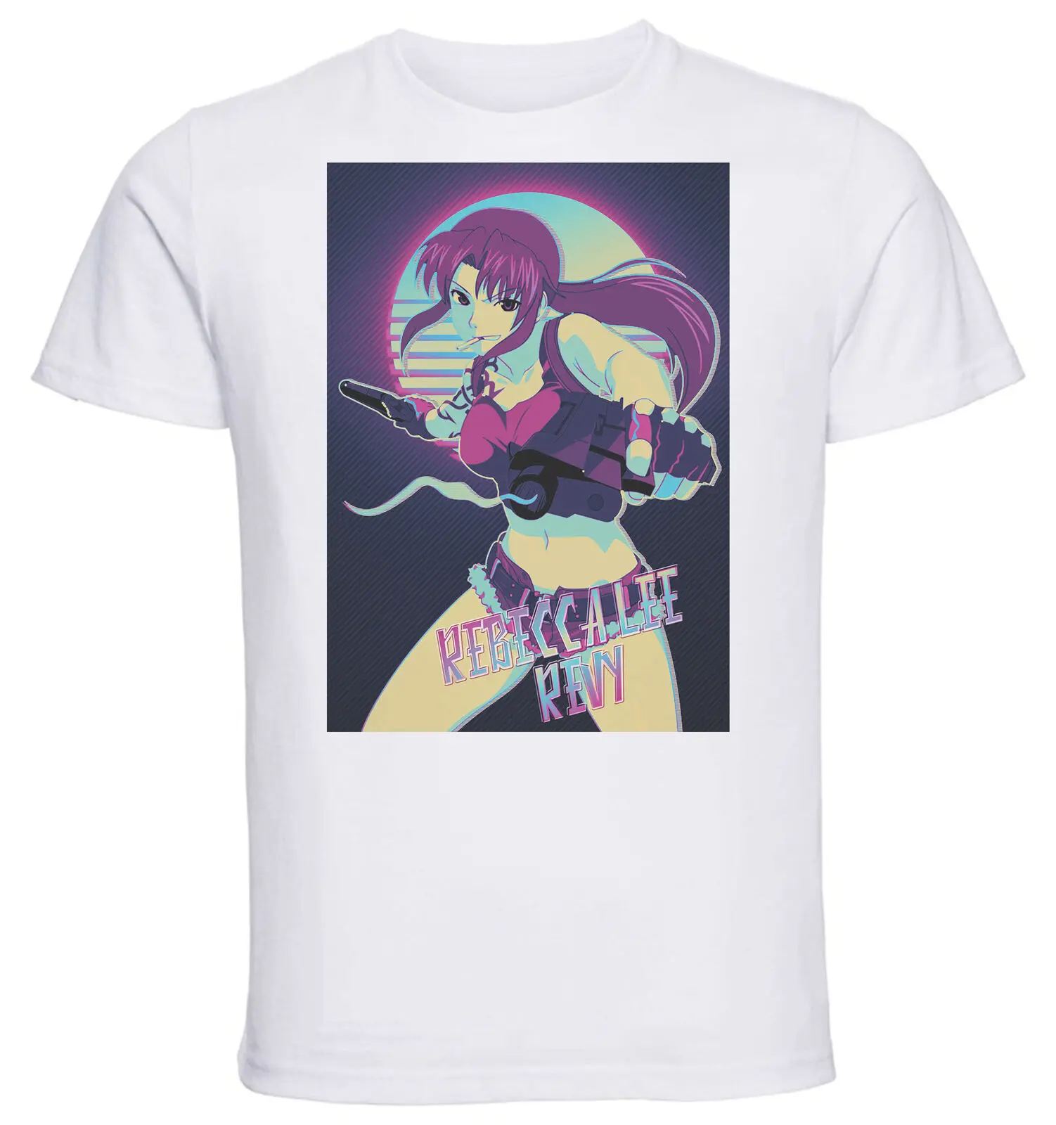 

White - Vaporwave Black Lagoon T-Shirt - Rebecca Lee Revy-