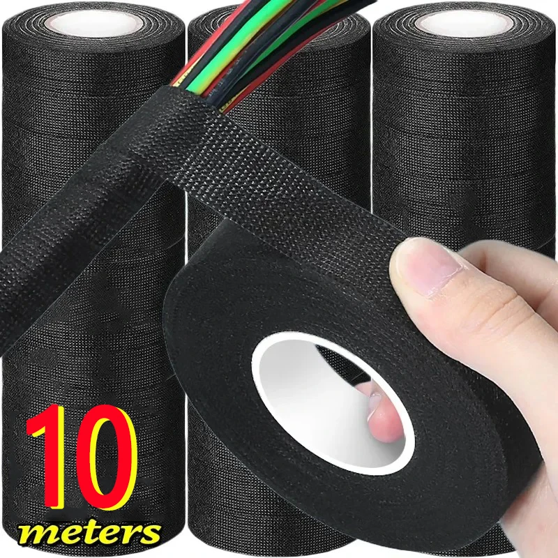 //High Temperature Wire Harness Cloth Tape Automotive Cable Loom Heatproof Fabric Adhesive Tape for Engine Electrical Insulation
