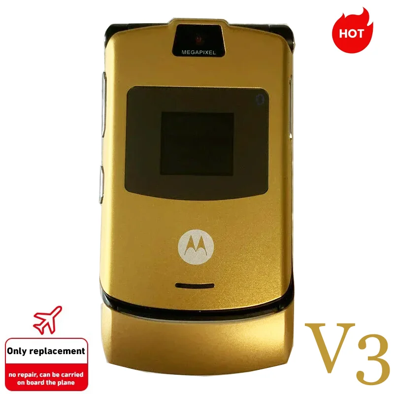 NEW RAZR V3 Motorola - Original Unlocked Flip Bluetooth Phone Dual Display Advanced Fast Call GSM 850/900/1800/1900 High Quality