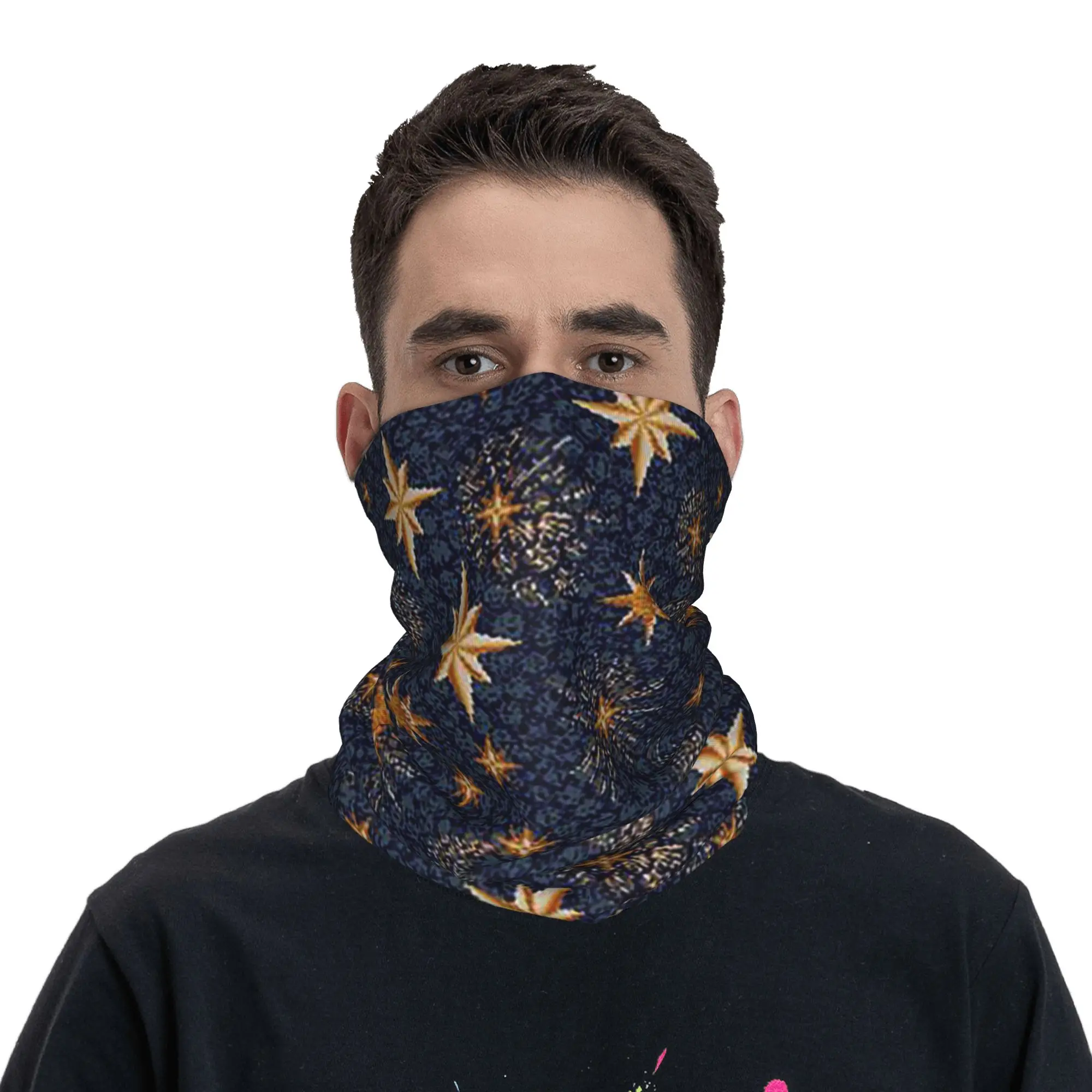 

Starry Night stars Pattern Bandana Neck Gaiter Printed Face Scarf Face Mask Outdoor Sports Unisex Adult Washable