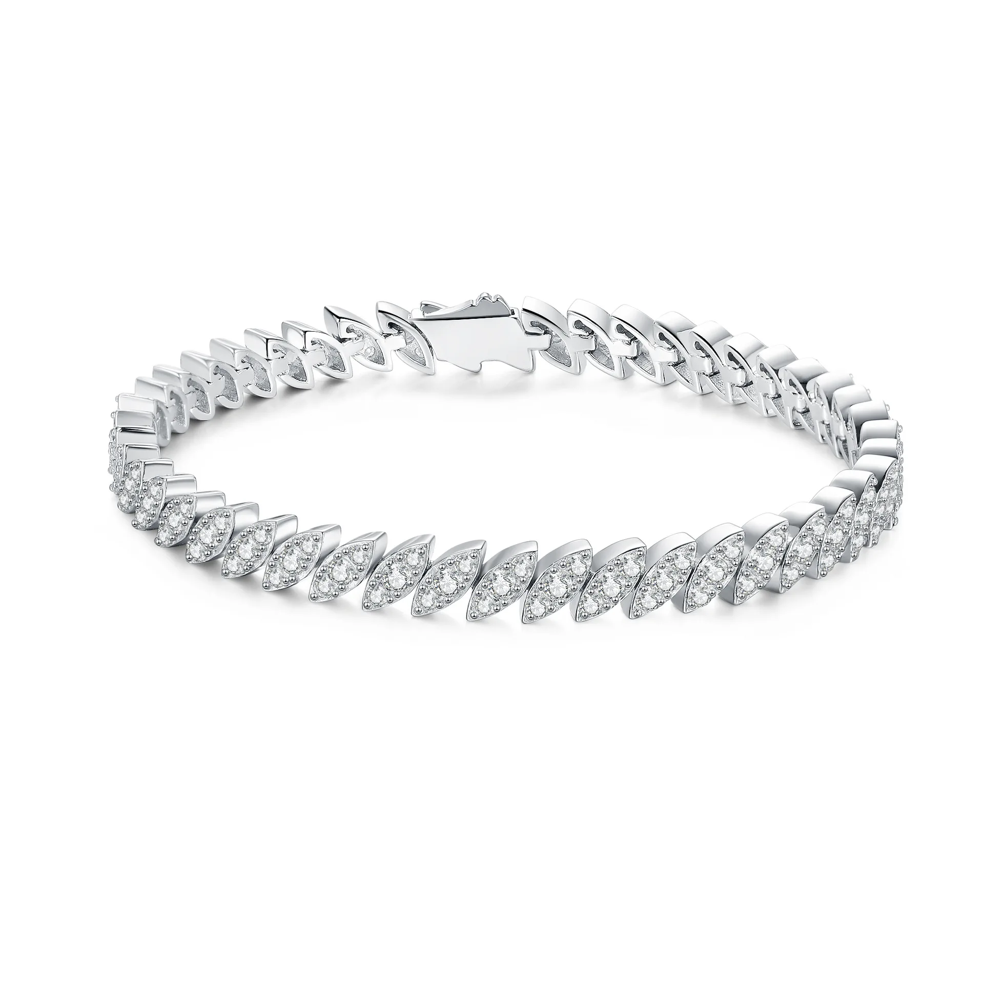Classic Full Diamond Light Luxury Fashion Bracelet Women Moissanite PT950 Platinum Exquisite Craftsmanship, Long-lasting & Shiny