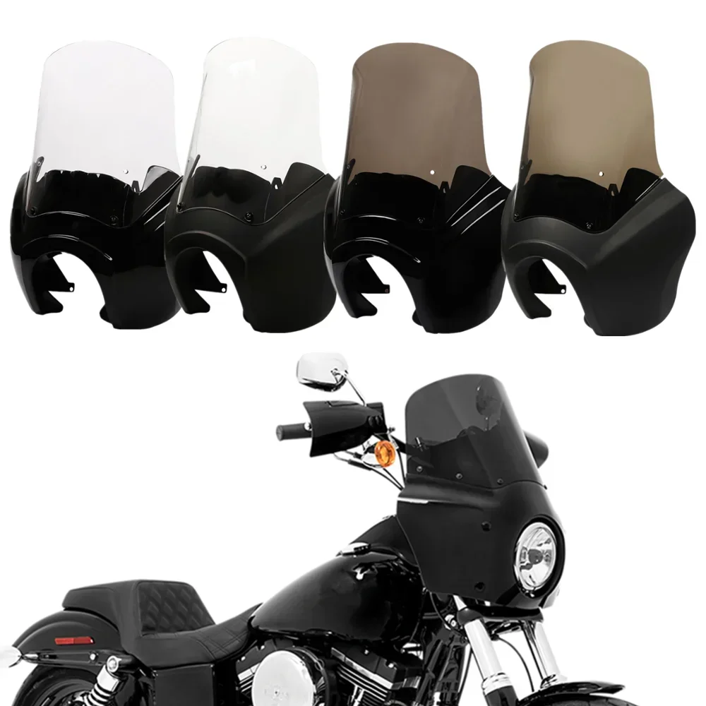 

Front Fairing Clear/Smoke Windshield For Harley Dyna Fat Street Bob 06-17 16 15 Motorcycle Parts China Factory XMT2906E13-MBK
