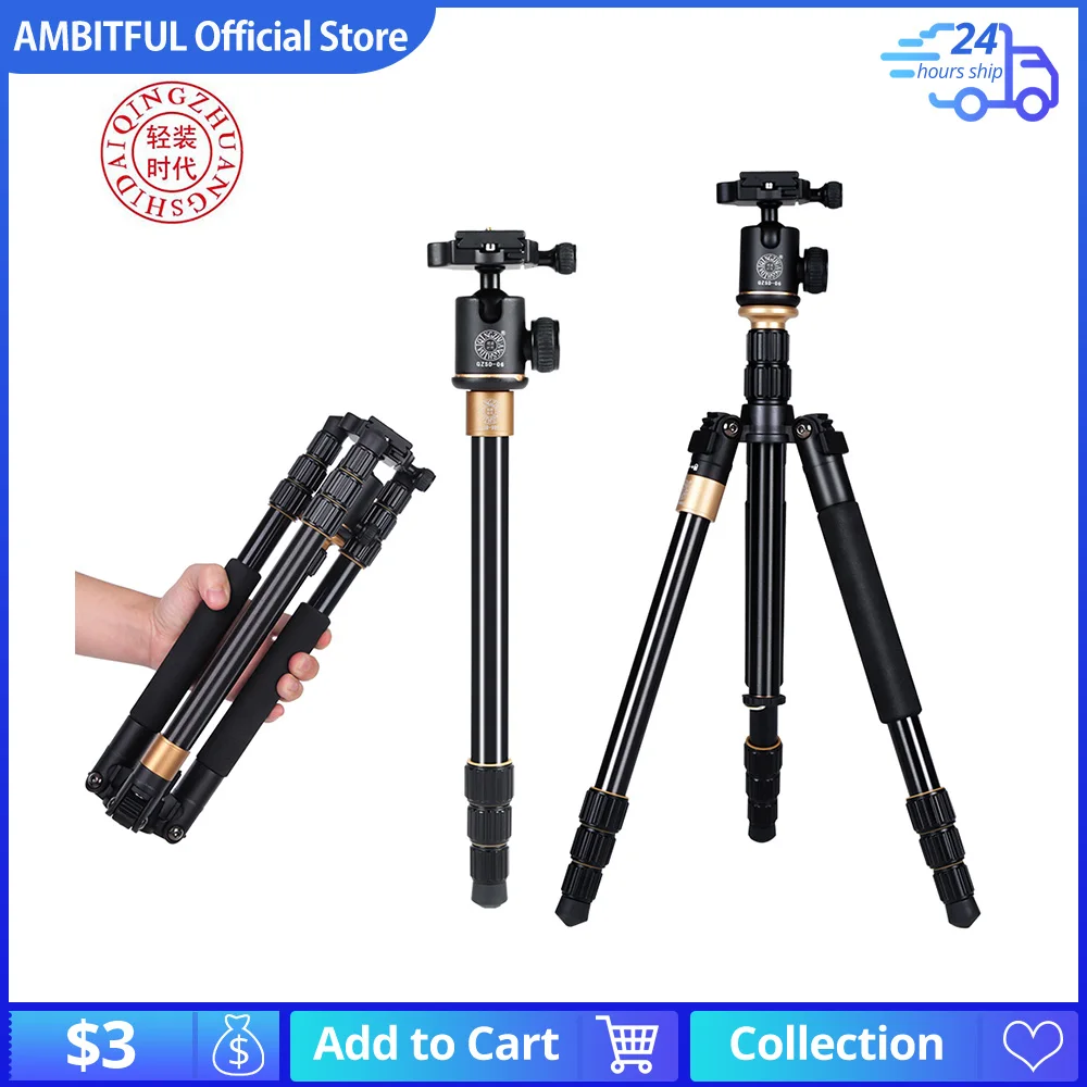 

Upgrade Q999S Professional Photography Portable Aluminum Ball Head+Tripod To Monopod For Canon Nikon Sony DSLR Camera