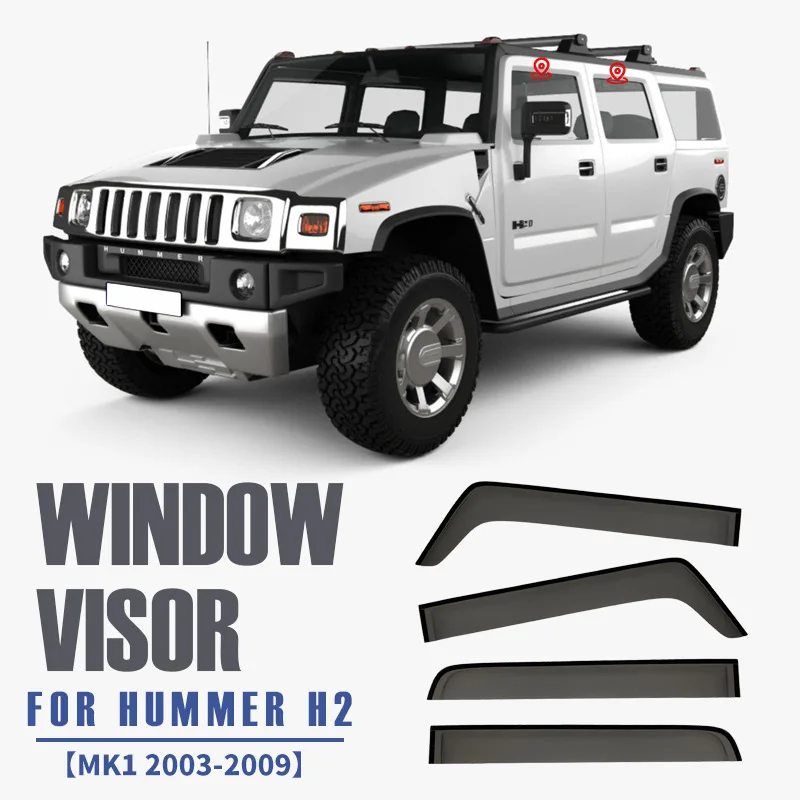 

For hummer h2 Window visor Weather Shield Side Window Deflector Car windshield weather shield Car accessories