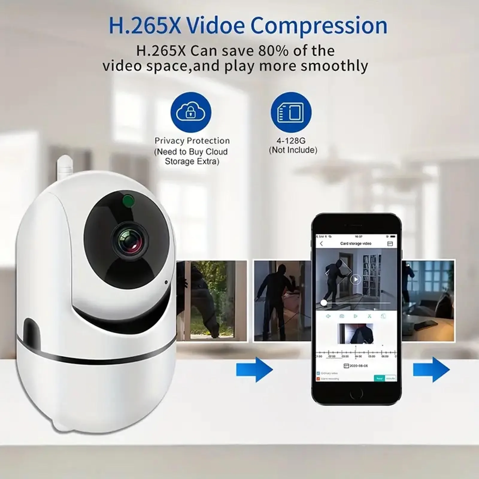 2.4G Wireless Wifi Security Home Camera, Baby and Pet Monitor, Wireless Auto Tracking Monitor, Two-Way Language-Night Vision