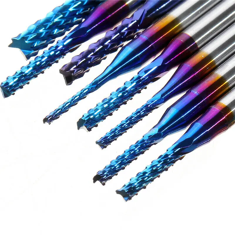

For NANO Coated End Mill Tools Ten Piece Set Designed for Superior Cutting Performance in Various Applications