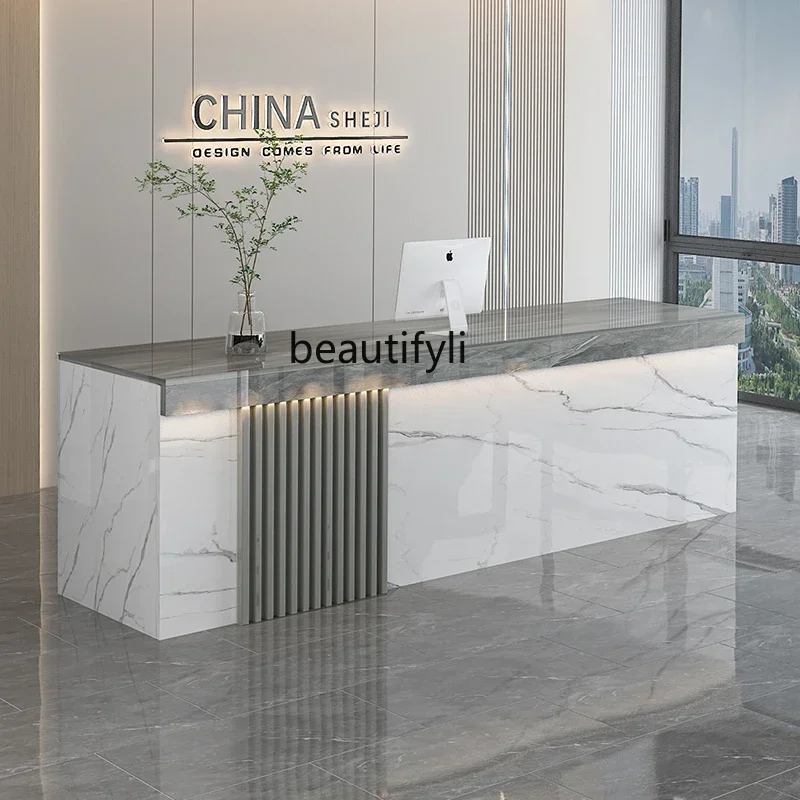 

yh Company front desk cashier shop bar counter modern baking paint reception clothing store beauty salon counter