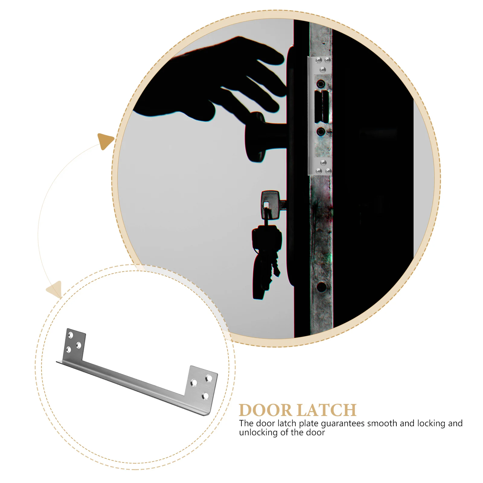 

Door Latch Guard Lock Protector Plate Stainless Steel Security Covers Outdoor L-shaped Child