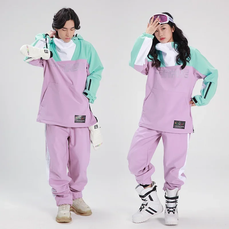 

2024 New Winter Ski Suit Overalls Women Men Outdoor Windprooof Waterproof Skiing Warm Snowboard Jumpsuit Snow Clothes Female