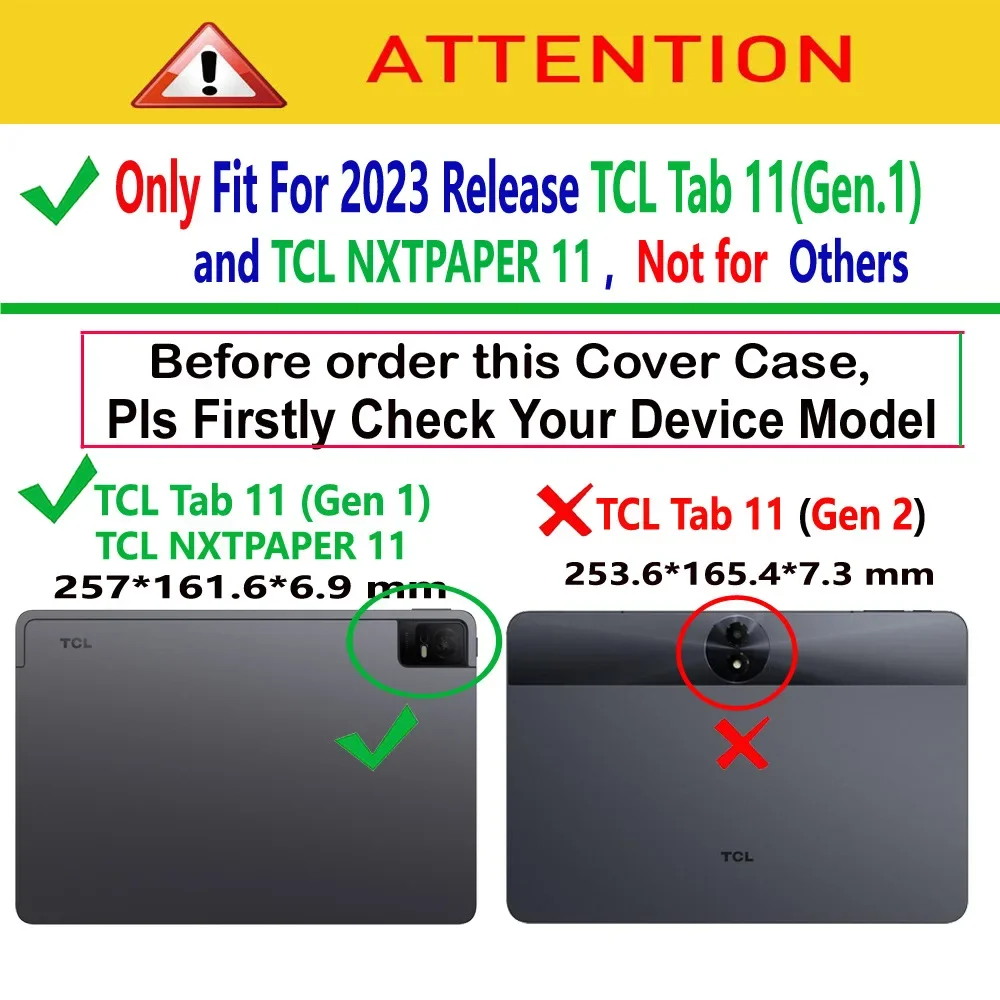 Para TCL NXTPAPER Tab 11 funda 9166G 9466X 10,95 "Tablet PC funda magnética de cuero PU