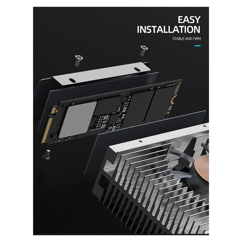 مبرد المبرد SSD S50 M.2 2280 مرآة علوية ARGB Dual PWM ملحقات أجزاء المروحة باللون الأسود