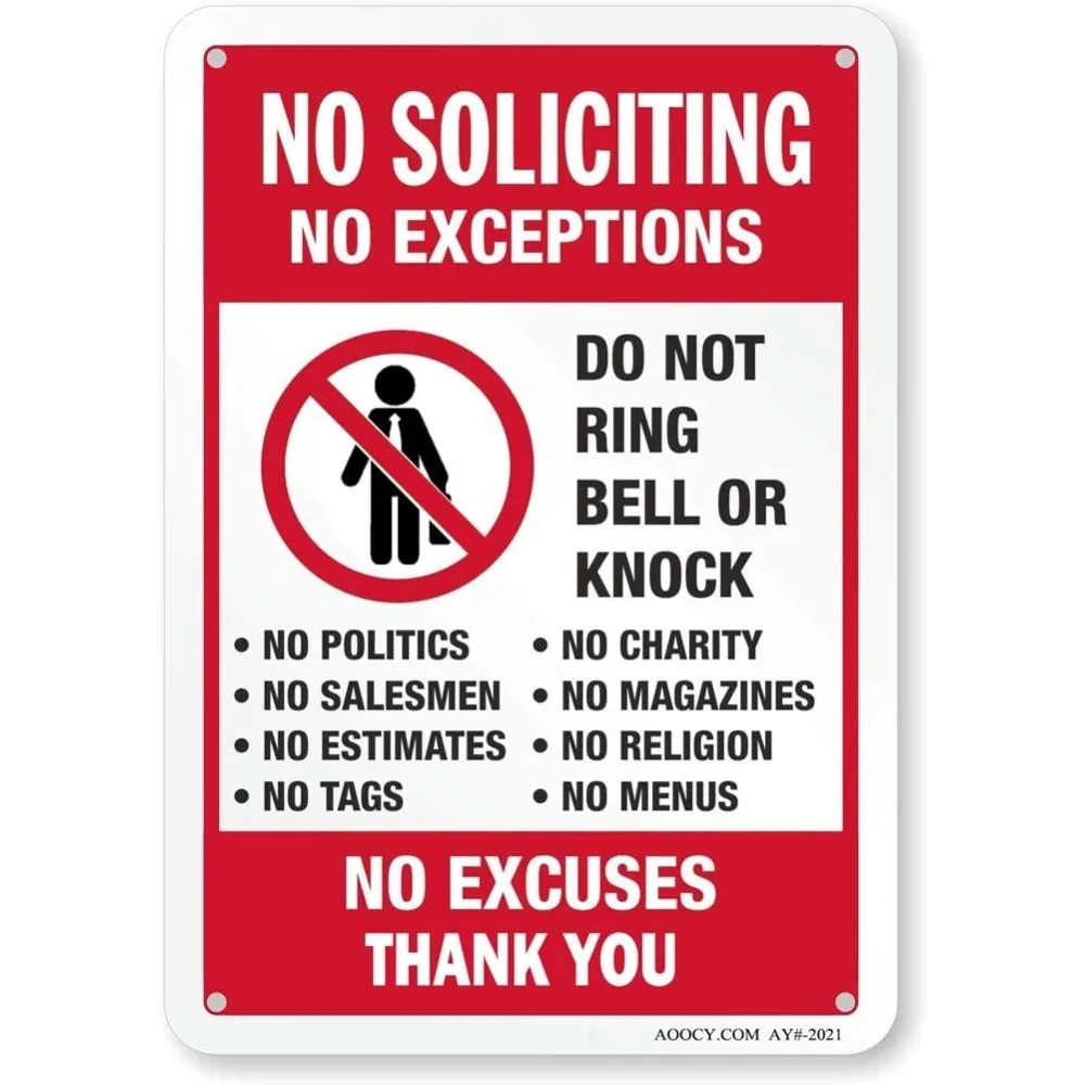 2026  No Soliciting Funny Metal Sign - 