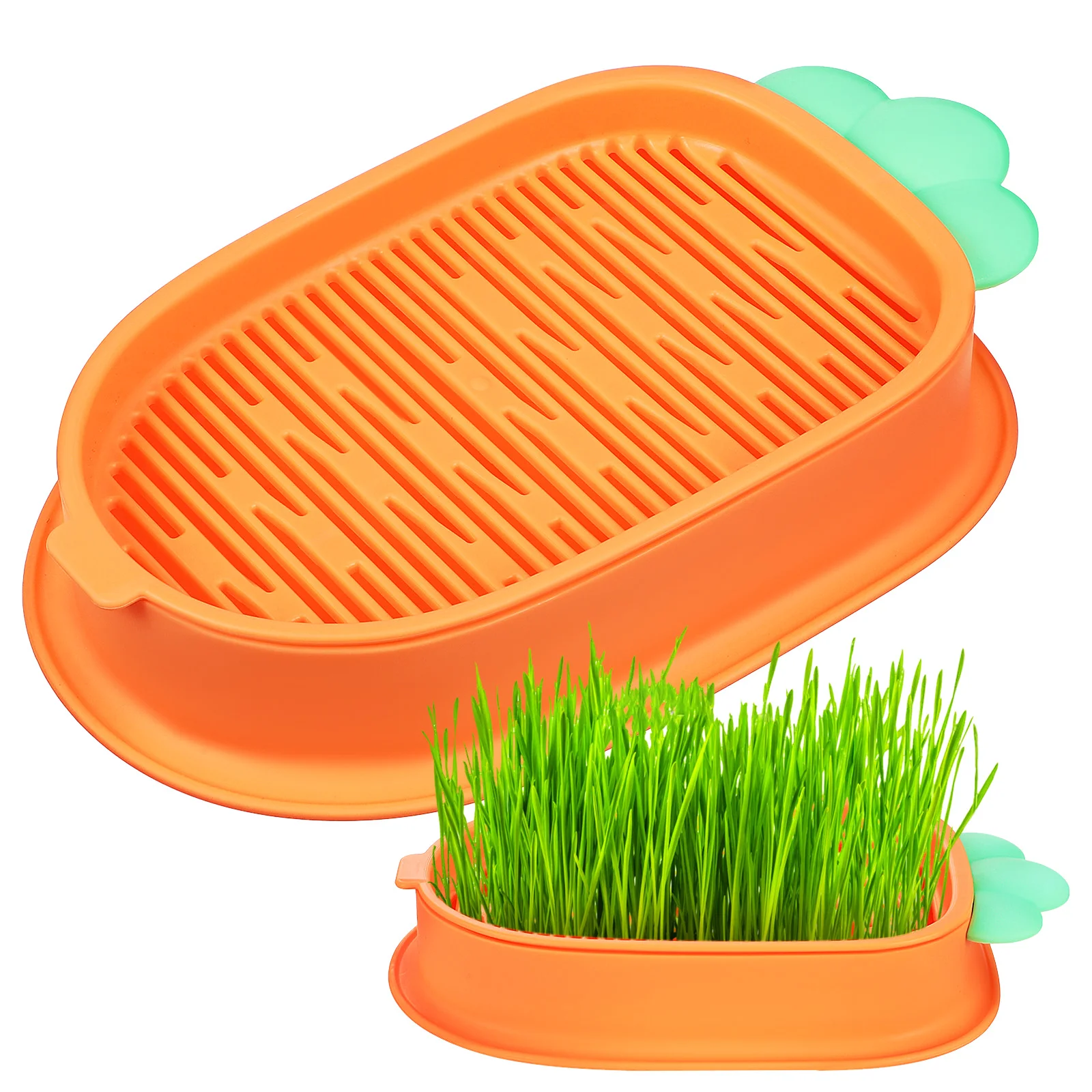 

Carrot Shaped Cat Grass Hydroponic Box 2pcs Planter Creative for Pet Nursery Pots Plants