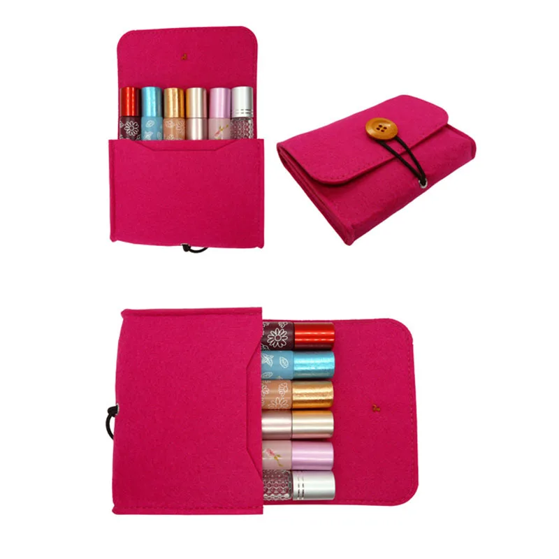 Felt Essential Oil Case for DoTERRA 6 Slots 10ML Storage Bag Bottles Holder Essential Oil Aromatherapy Storage Carry Hanging Bag