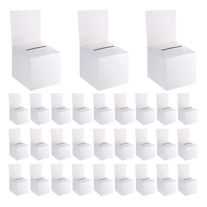 Boîtes de rifa B50B-30Piece, boîte de vote pour la recherche de fond avec fente pour billets et boîte de charité amovible