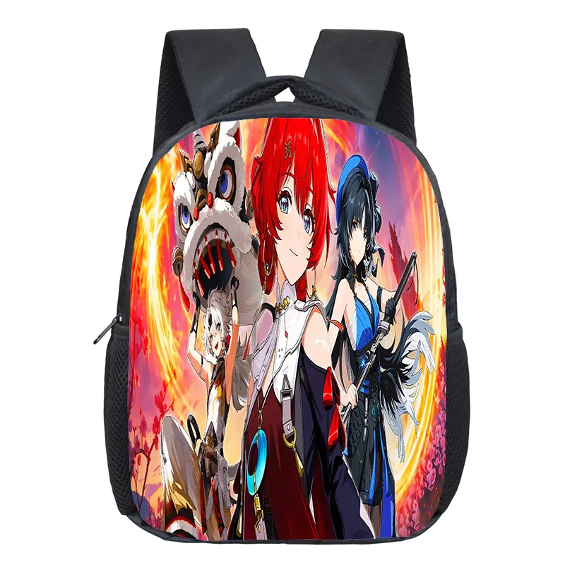 

Детский школьный рюкзак с мангой и волнами, повседневный рюкзак для мальчиков и девочек, 12 дюймов, модные рюкзаки «сделай сам», детский студенческий рюкзак для спины в школу