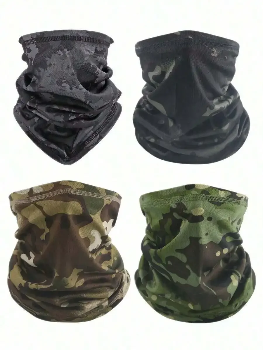 

4pcs Multifunctional Neck Gaiter Sunscreen Scarf Breathable Quick Dry Cycling Face Mask