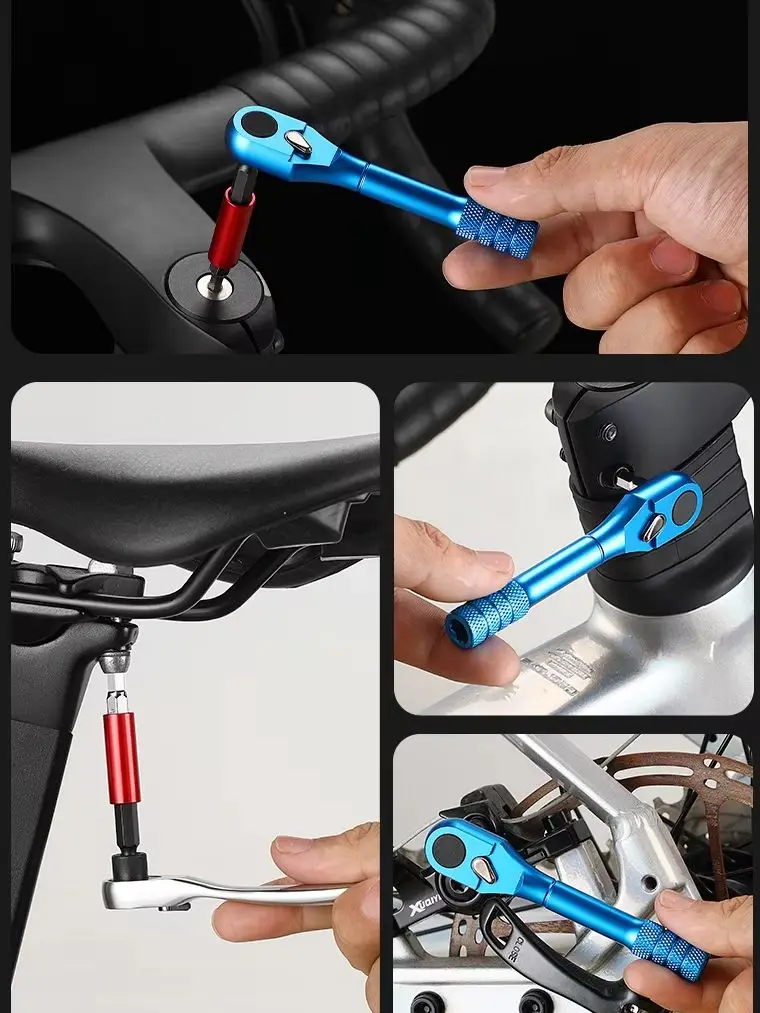 AliExpress NONE Bicycle ratchet wrench, bidirectional, quick, labour-saving, multifunctional, portable hex key repair tool