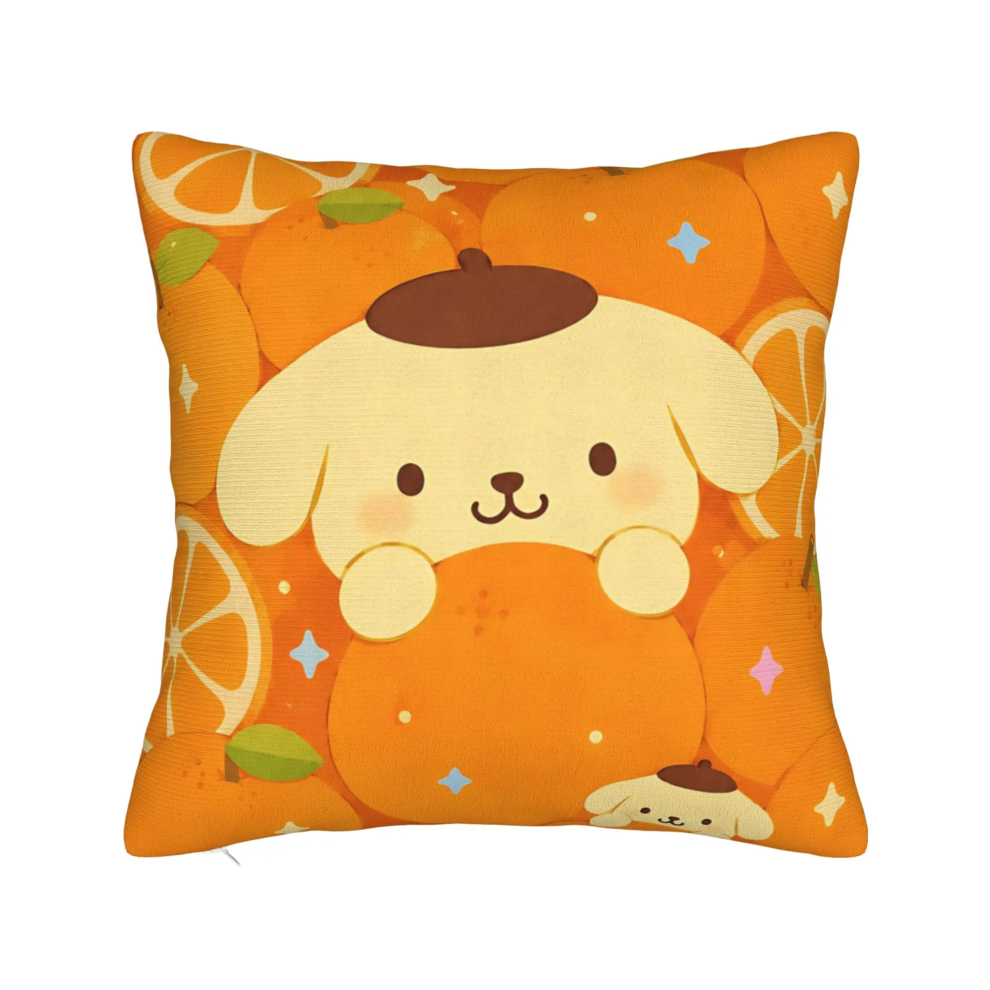 Pompompurins Cute Dog Pillowcase Soft Polyester Cushion Cover Gift  Pillow Case Cover Home Square 18''