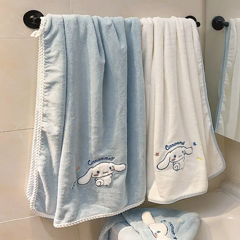 Sanrio мультфильм милый Cinnamoroll мультфильм полотенце банное полотенце шапка для сухих волос набор из трех предметов бытовой впитывающий быстросохнущий ванная комната