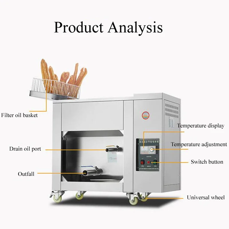 Commercial Electric Gas Fryer Oil-Water Mixing And Separation French Fries Fried Chicken Youtiao Machine