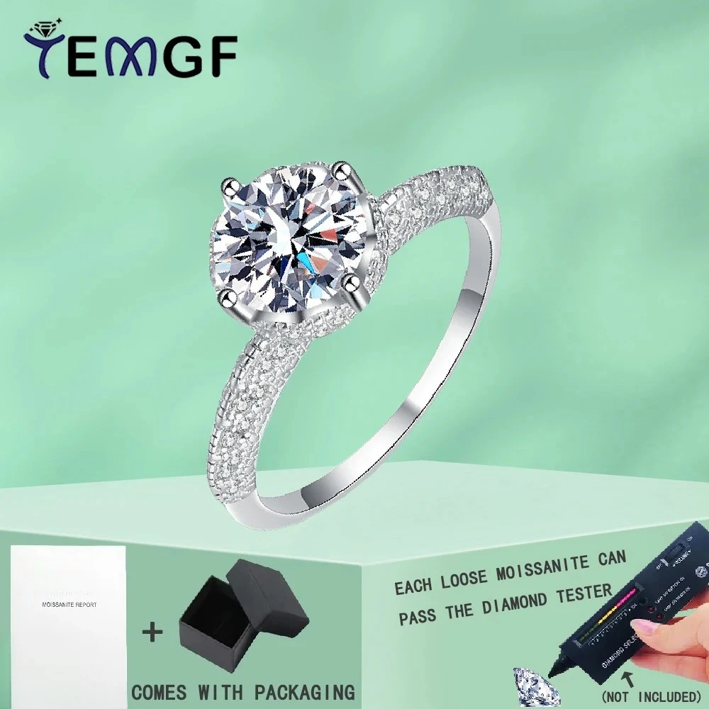 

TEMGF Luxury S925 Sterling Silver Ring Unique Angle Wing Design Main Moissanite/Zircon Inlay Sparkling Fine Jewelry for Women