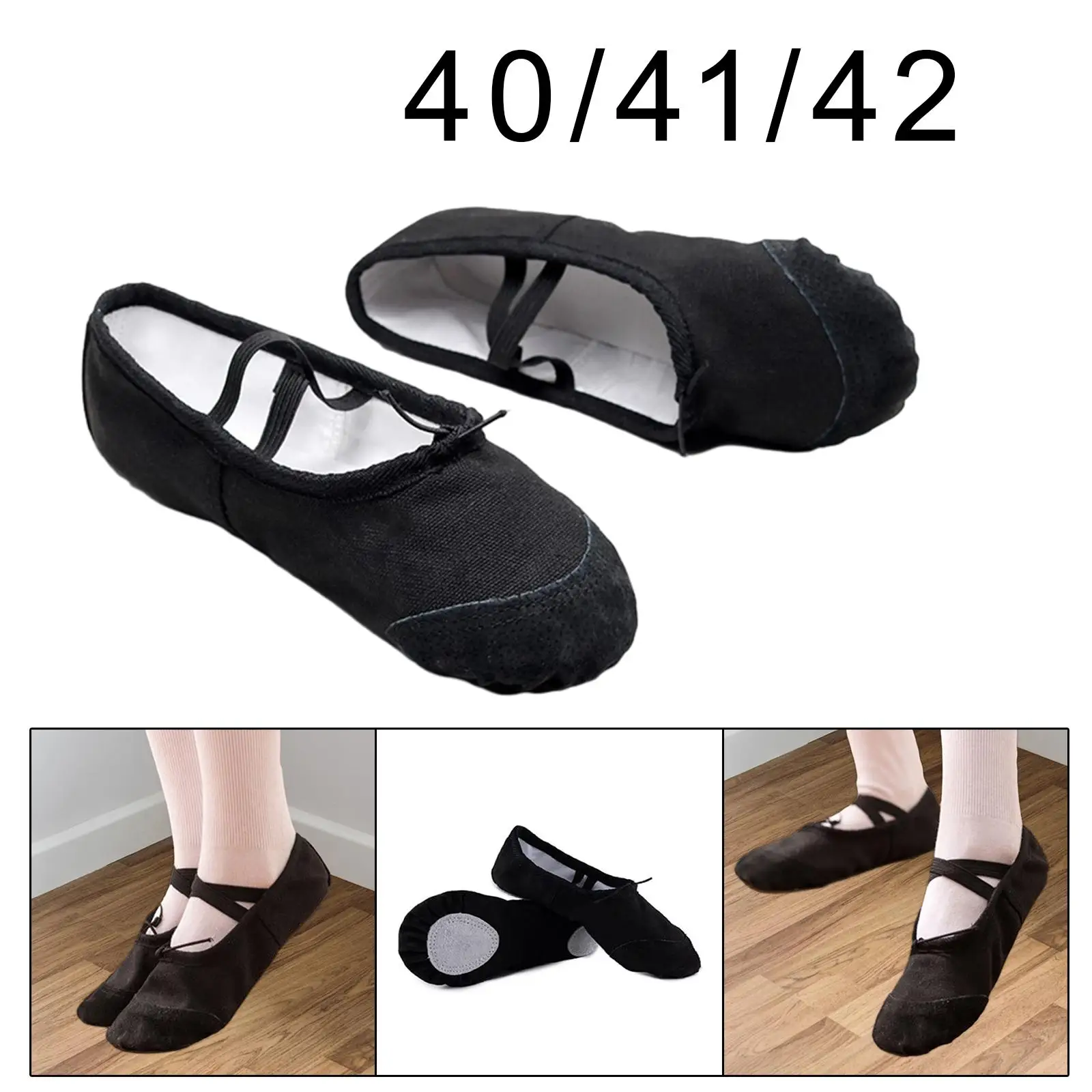 Zapatos de Ballet para adultos y hombres, calzado de baile profesional, suave, con banda elástica, de lona, color negro