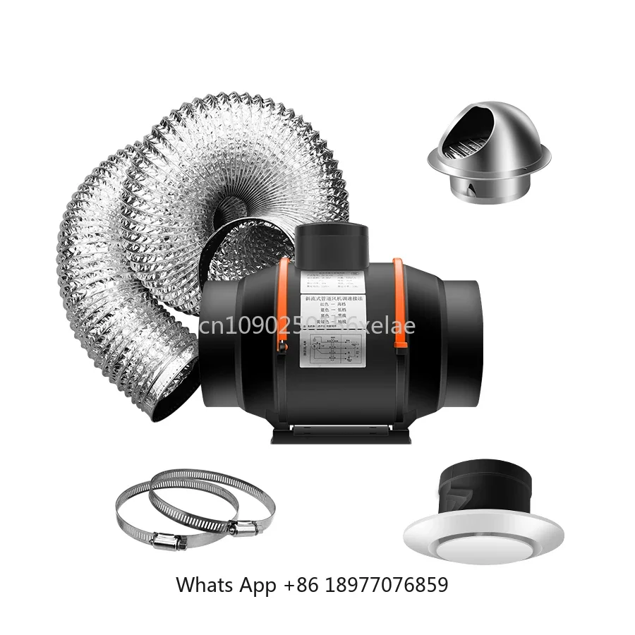 Fans Duct Fan Low Noise Axial Mixed Air Flow Ventilation 100MM Exhaust Fan With Two Speeds