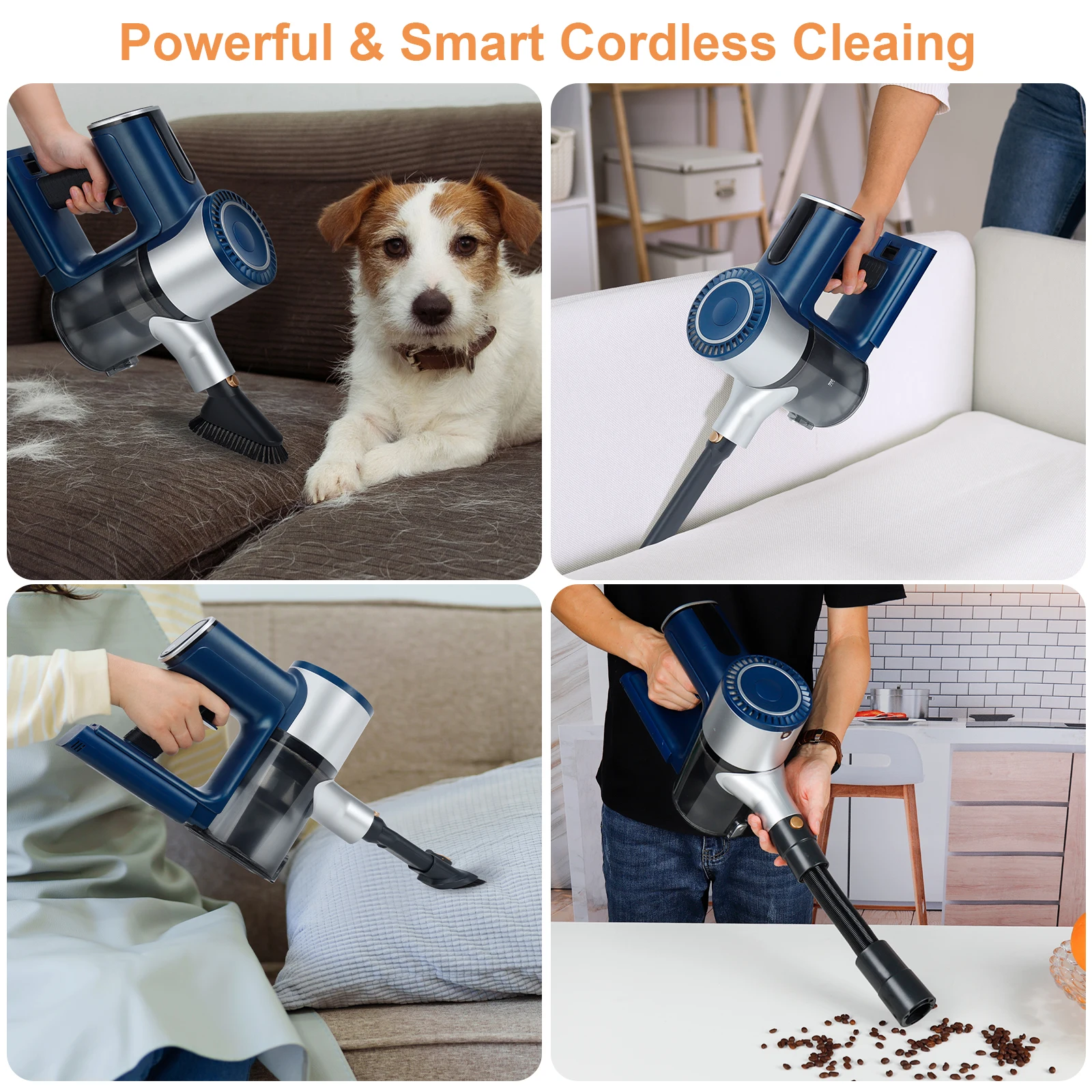 OEM ODM 도매 공장 무선 스틱 진공 청소기 150W 출력 11KPa 흡입력 40분 작동 시간 22.2V 전압